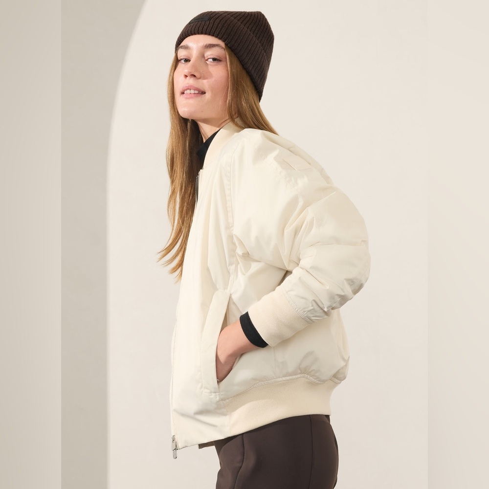 NWOT Athleta Sateen Bomber Jacket